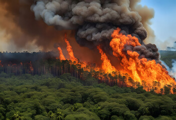 Fototapeta premium fire burning in the forest