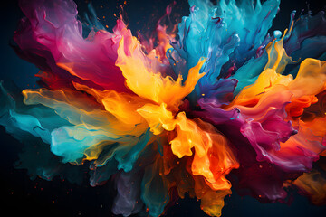 Colorful abstract art. Paint splatter.