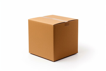 A brown packaging box on a white background. Generative AI