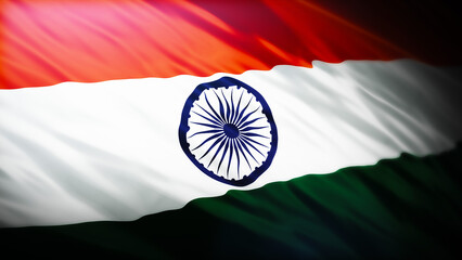 3d rendering illustration of India flag waving