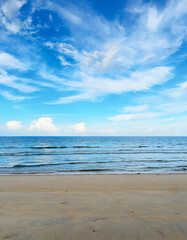 Beautiful day at the beach during October in Asia