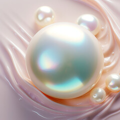 Fotografia de estilo macro con detalle de perlas con reflejos iridiscentes
