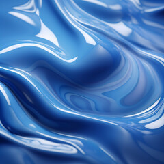 fotografia de estilo macro con detalle de pintura liquida de color azul brillante - obrazy, fototapety, plakaty