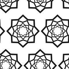 Seamless pattern of styled lotus flower ornament. Design concept for backdrop, wrapping or wallpaper