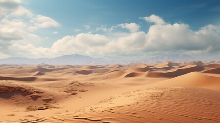 Fototapeta na wymiar model of a sprawling desert with magically realistic dunes AI generated illustration