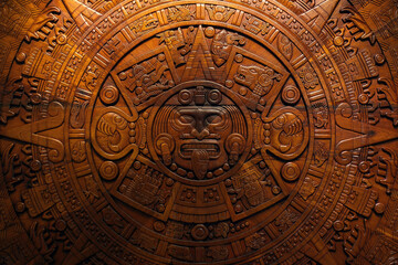 Aztec calendar or Mexican sun stone in professional quality to print or use as a background