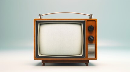retro television set placed on a blank white environment AI generated illustration