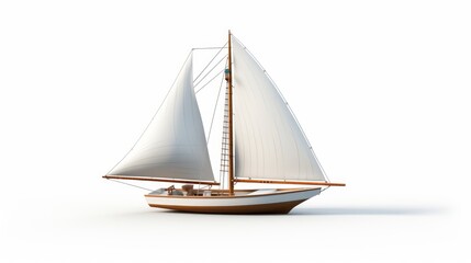 Obraz premium styled old fashioned sailboat isolated on white AI generated illustration