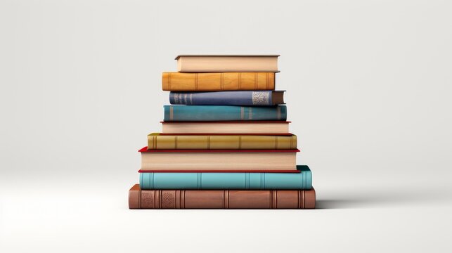 styled stack of books on a white background  AI generated illustration