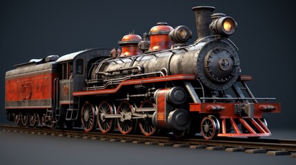 high quality  model of a roaring vintage train  AI generated illustration