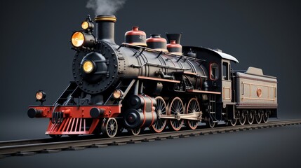 high quality  model of a roaring vintage train  AI generated illustration
