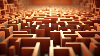 Obraz premium maze in style demonstrating business challenges AI generated illustration