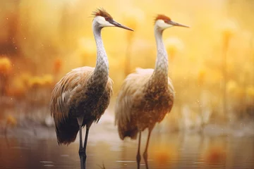 Fototapeten Cranes birds background © kramynina