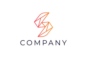 Abstract Letter S Logo Design . Colorful Polygon Creative Sign