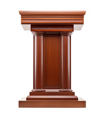 Isolated empty podium symbolizing potential for impactful speeches, presentations, and moments of significance. Blank stage anticipating its transformative role in events.