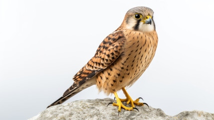 Kestrel Falco Standing on a Rock on Natural Background, Generative ai