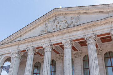 exterior of Taras Shevchenko Chernihiv Regional Academic Music and Drama Theatre in chernihiv red square