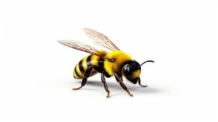 simple  rendering of a bee on a white background  AI generated illustration