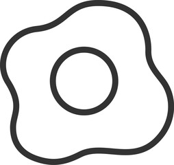 目玉焼きのアイコン（線画）のイラスト