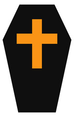 Obraz premium Halloween coffin icon isolated on white background.