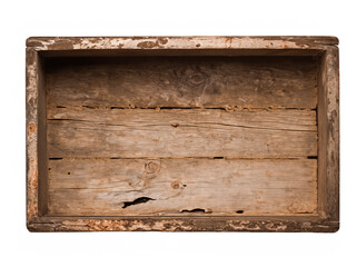 old wooden box isolated on a white background