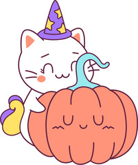 Cat Unicorn With Pumpkin