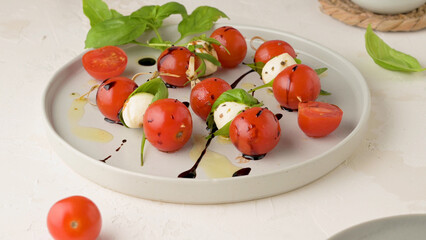 Caprese salad with tomato and mozzarella