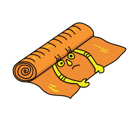 roll unfolded on a white background, cartoon