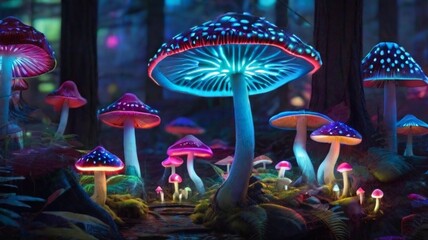 Colorful forest mushroom
