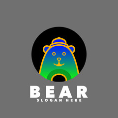 Bear gradient colorful logo template 