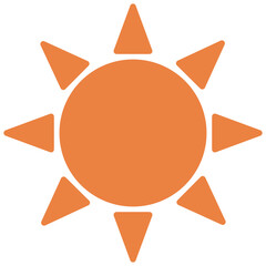 Sun icon isolated on white background