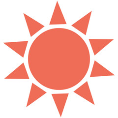 Sun icon isolated on white background.