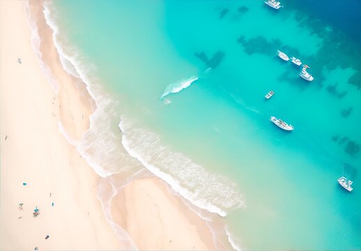 beautiful beach view, AI generated.