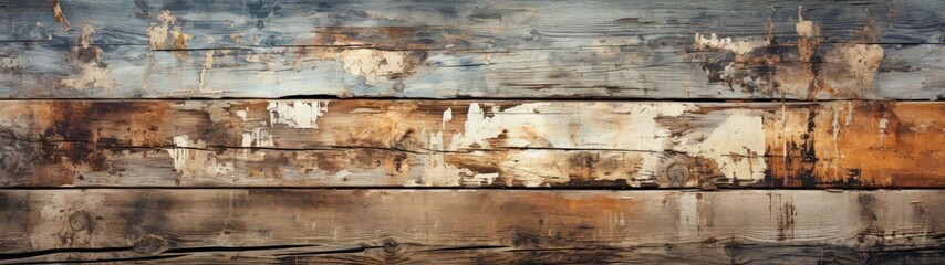 Weathered Wooden Wall with Rustic Colors and Vintage Charm