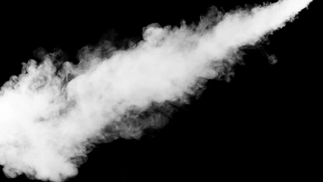 Medium smoke, suitable for smoke from chimney, black background with alpha