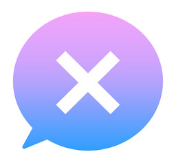 Fototapeta premium 青紫色のグラデーション｜バツマークと吹き出し