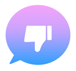 青紫色のグラデーション｜バッドマークと吹き出し