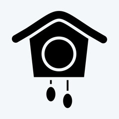 Icon Cuckoo Clock. suitable for education symbol. glyph style. simple design editable. design template vector. simple illustration