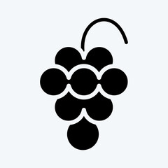 Icon Grape. suitable for education symbol. glyph style. simple design editable. design template vector. simple illustration - obrazy, fototapety, plakaty