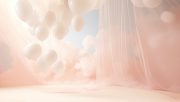 Dreamy backdrop for pregnant woman or bride, digital overlay