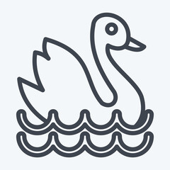 Icon Swan. suitable for education symbol. line style. simple design editable. design template vector. simple illustration