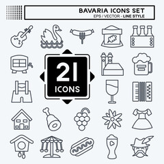 Icon Set Bavaria. suitable for education symbol. line style. simple design editable. design template vector. simple illustration