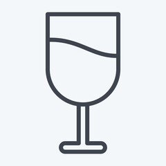 Icon Wine. suitable for education symbol. line style. simple design editable. design template vector. simple illustration