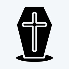 Obraz premium Icon Coffin. suitable for Halloween symbol. glyph style. simple design editable. design template vector. simple illustration