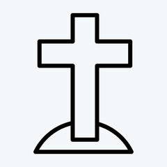 Obraz premium Icon Cross. suitable for Halloween symbol. line style. simple design editable. design template vector. simple illustration