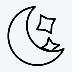 Icon Night. suitable for Halloween symbol. line style. simple design editable. design template vector. simple illustration