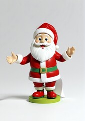 Obraz premium 3D Toy Of Santa Claus Practicing His Gift-Wrapping Speed On A White Background.