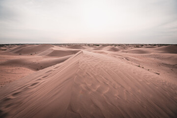Fototapeta na wymiar The sand hills in Ba Dan Ji Lin desert of Inner Mongolia, China