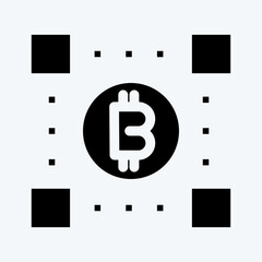 Icon Bitcoins Technology. suitable for education symbol. glyph style. simple design editable. design template vector. simple illustration