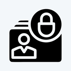 Icon Personal Data Protection. suitable for education symbol. glyph style. simple design editable. design template vector. simple illustration